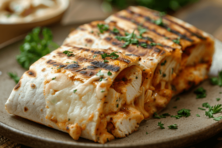 Cheesy Garlic Chicken Wraps