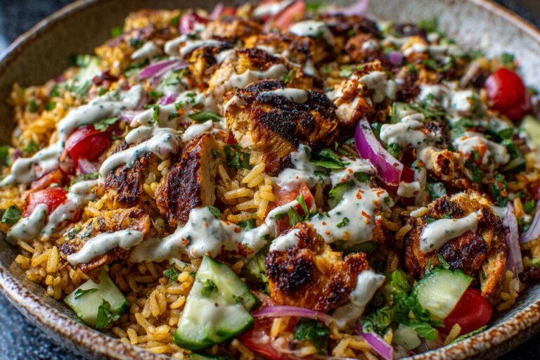 Chicken Shawarma Crispy Rice Salad