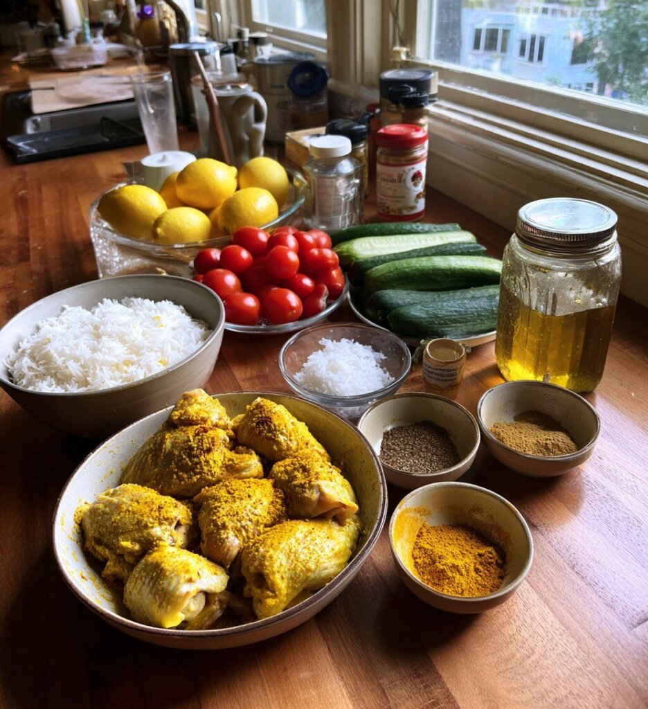 Chicken Shawarma Crispy Rice Salad