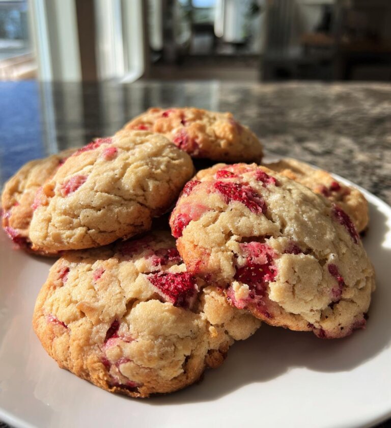 Crumbl Strawberry Cookies