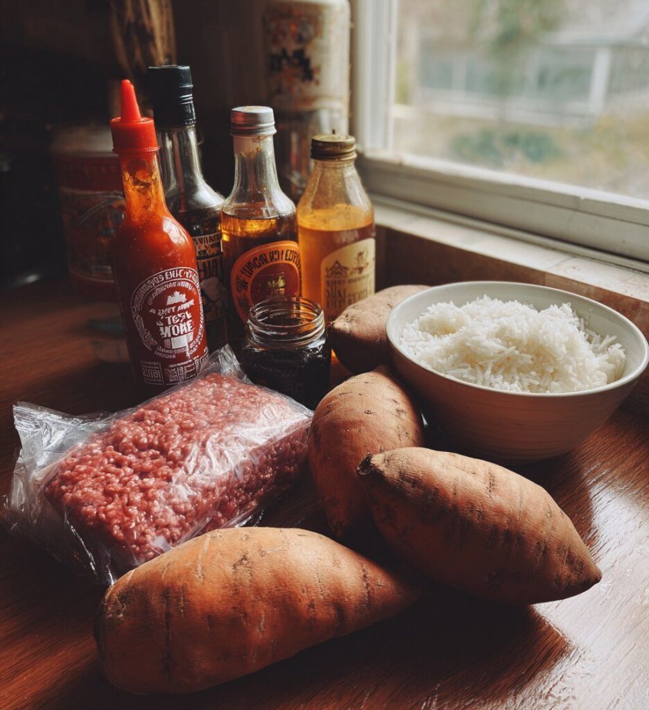 Hot Honey Beef & Sweet Potato Bowls
