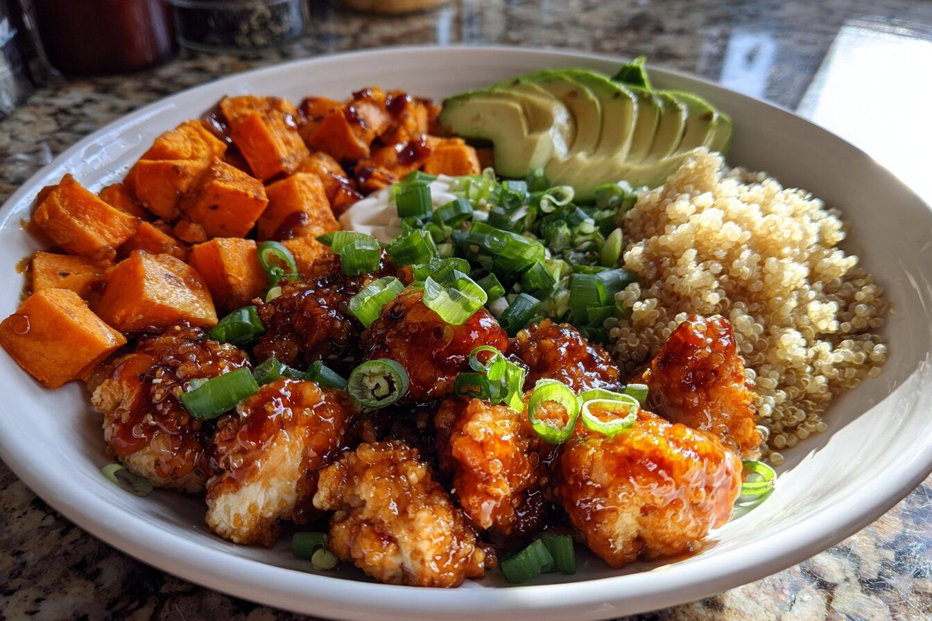 Hot Honey Chicken & Sweet Potato Bowls