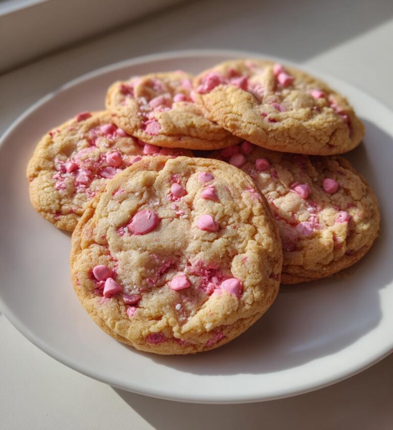 Pink Chocolate Chip Cookies