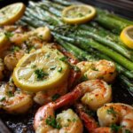 Sheet Pan Lemon Garlic Butter Shrimp & Asparagus