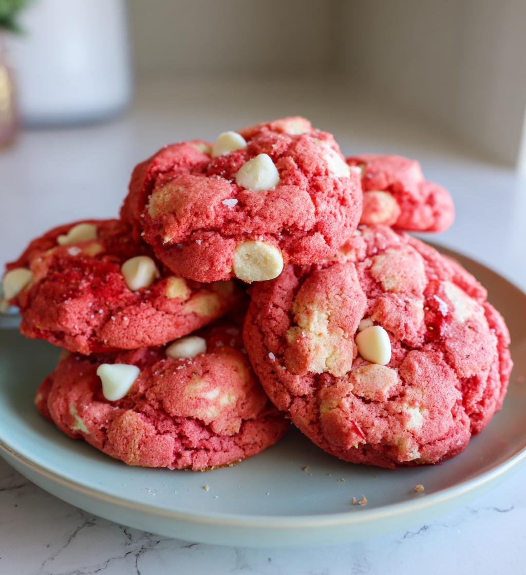 Strawberry Pudding Cookies