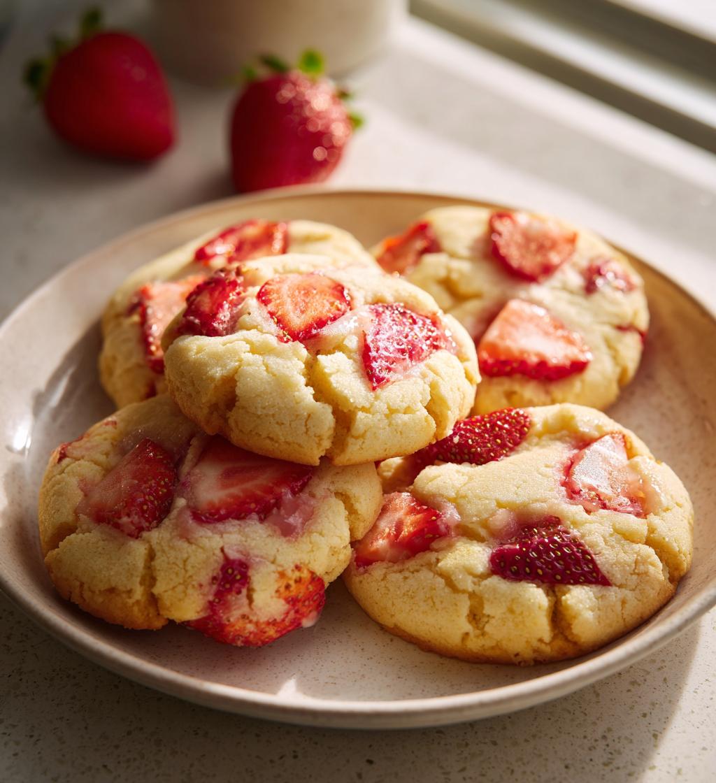 Strawberry Shortbread Cookies