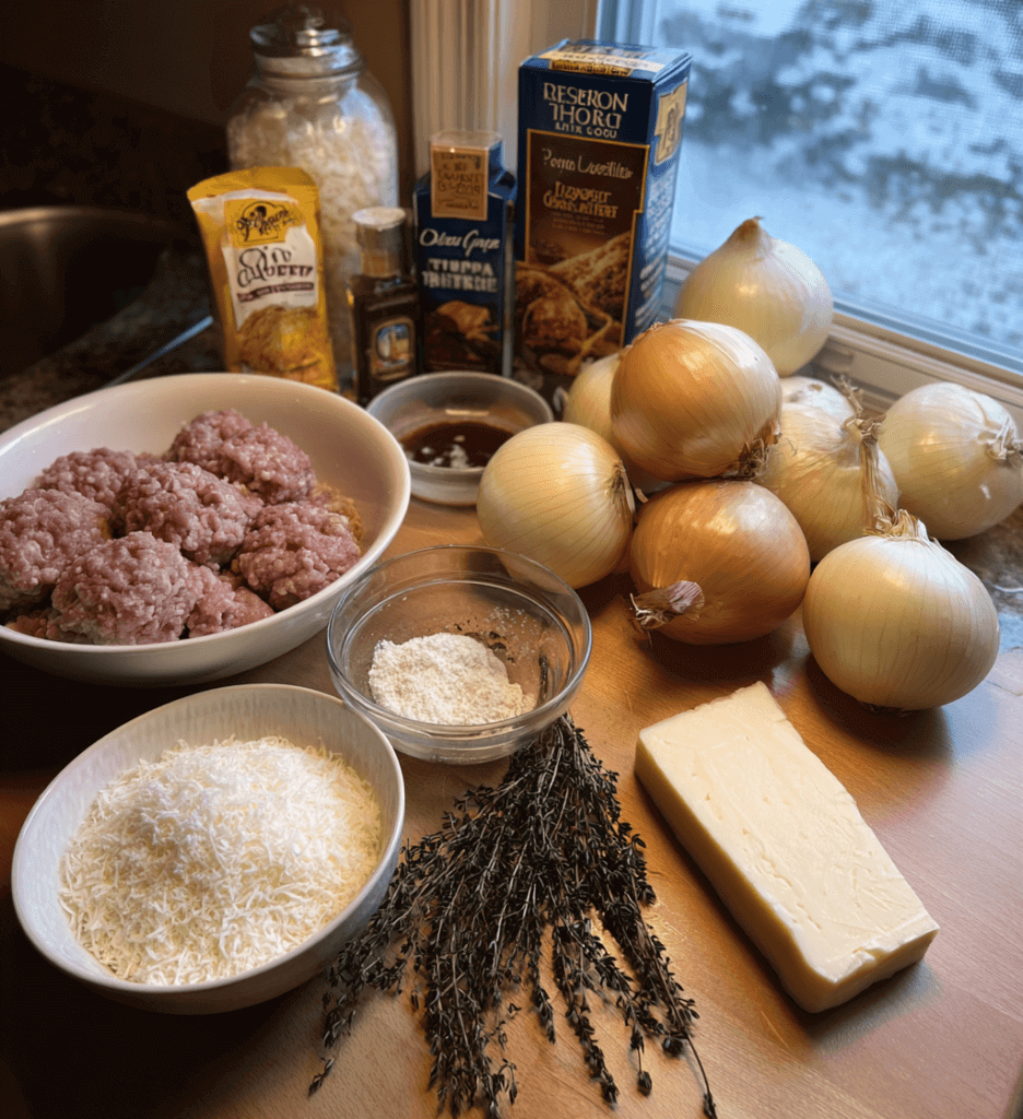 French Onion Chicken Meatballs