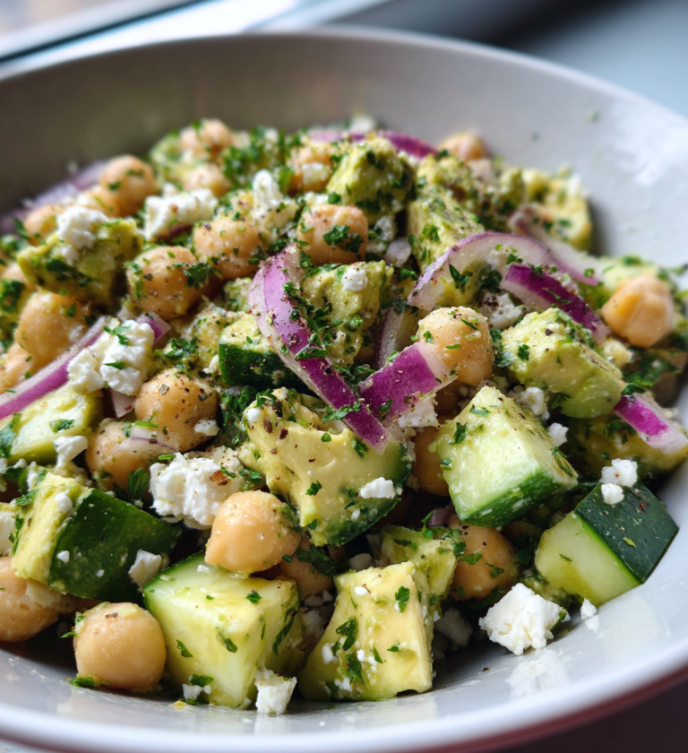 Chickpea Feta Avocado Salad: 10 Minute Ultimate Delight