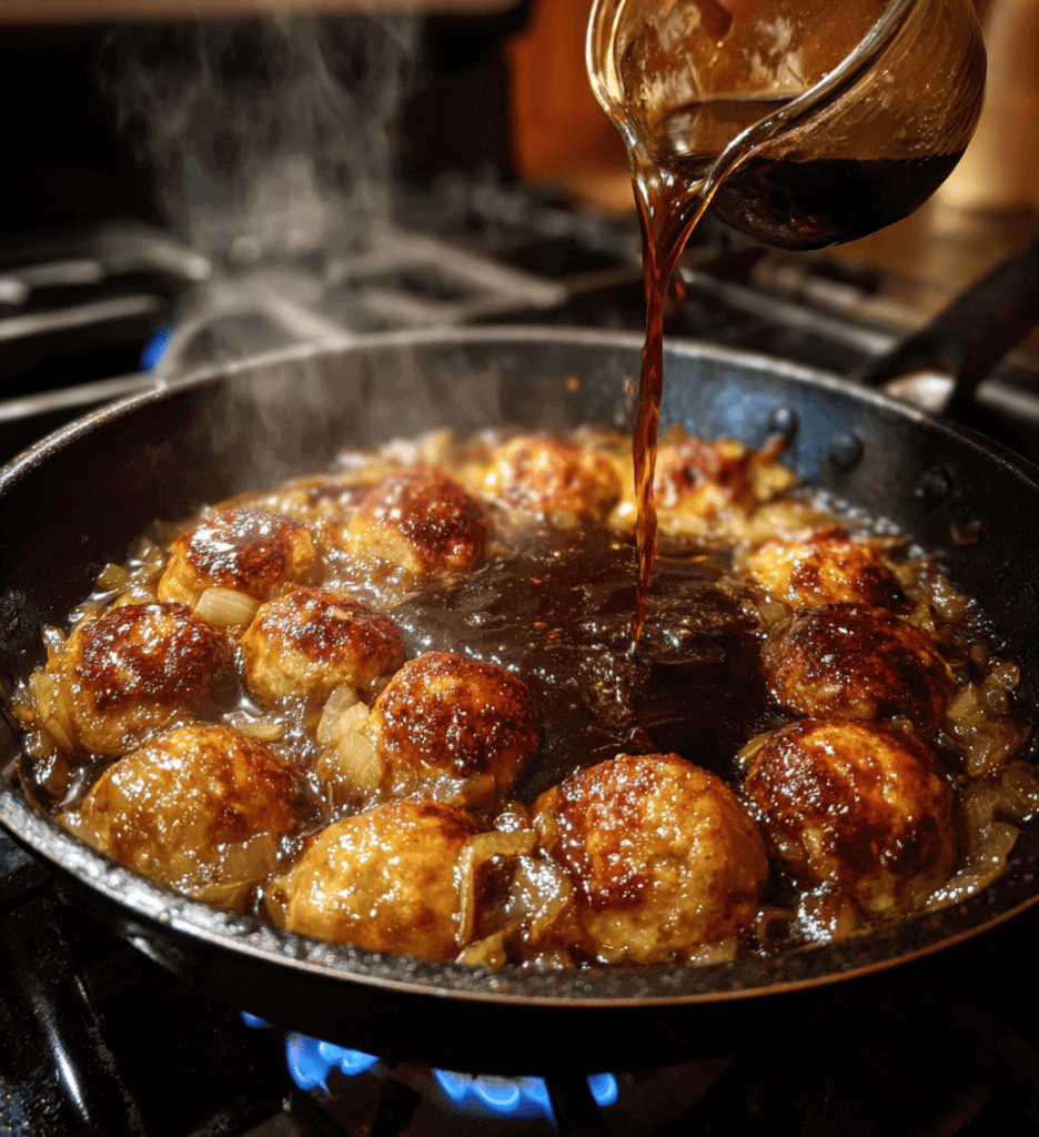French Onion Chicken Meatballs
