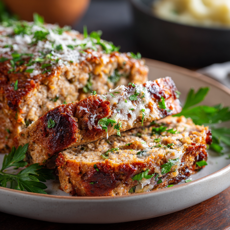 Juicy Garlic Parmesan Chicken Meatloaf: 1 Perfect Meal