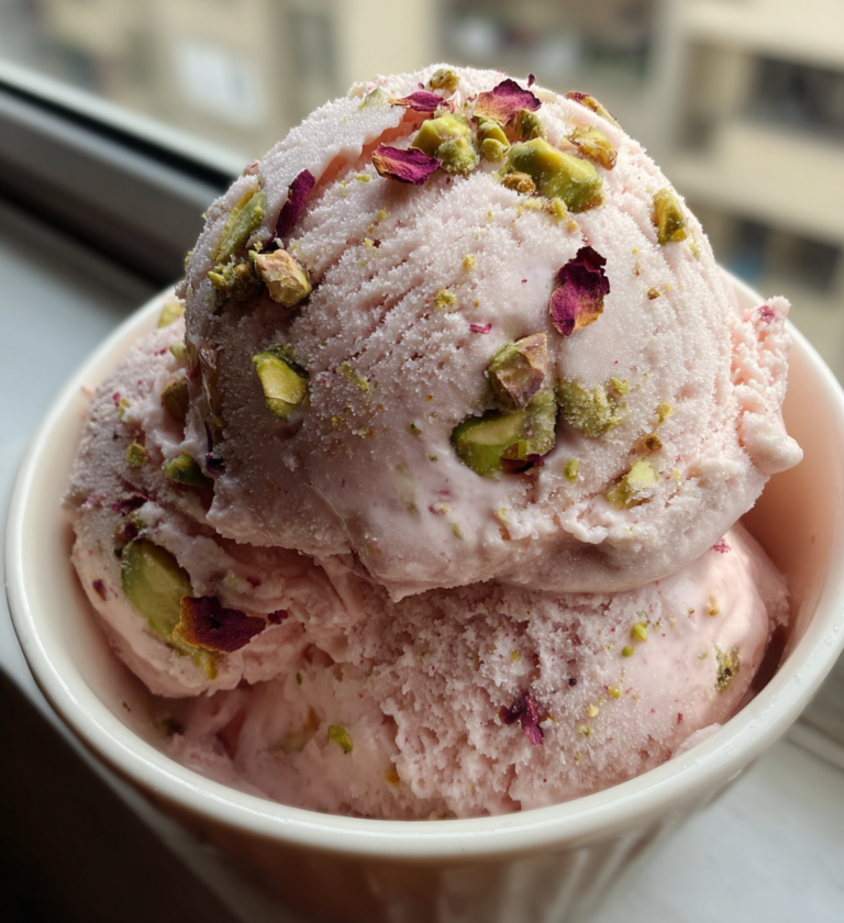 Rose pistachio ice cream: 3 steps to divine bliss