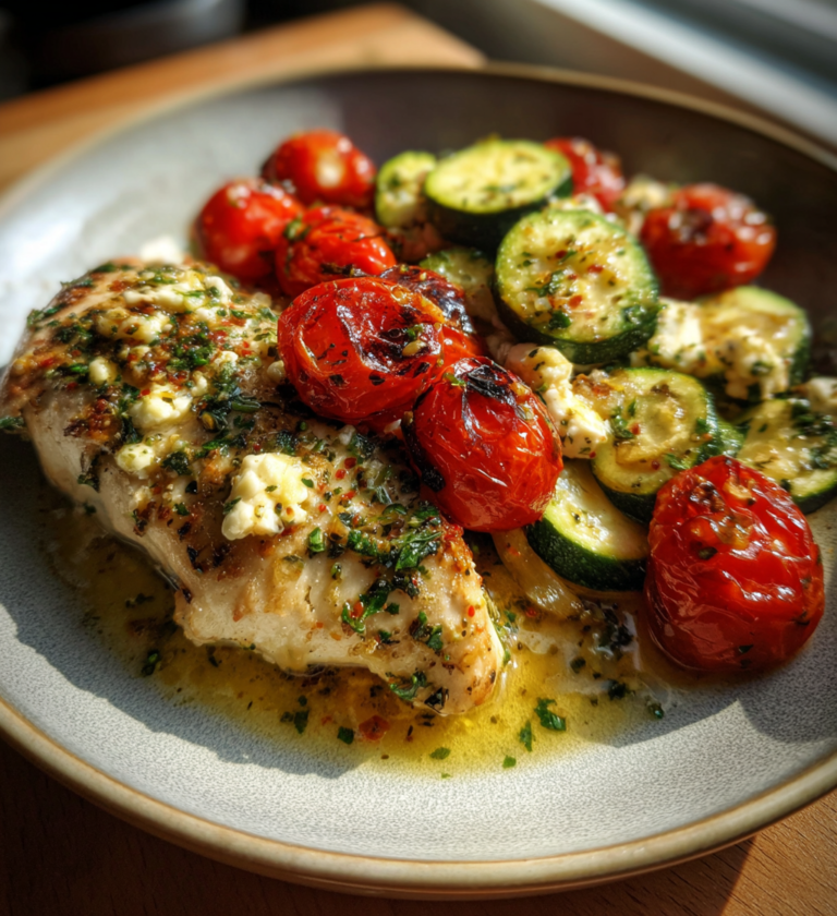Mediterranean chicken zucchini bake: 1-pan perfect meal