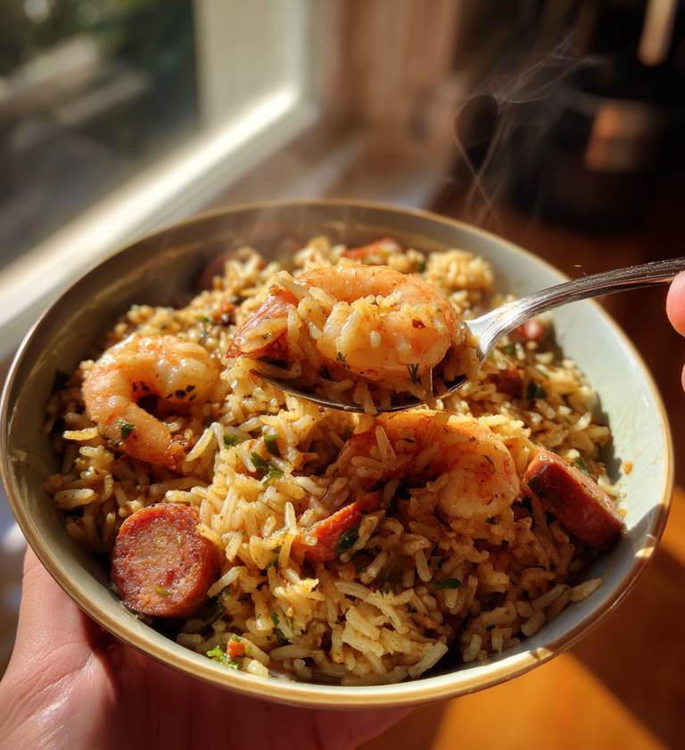 Shrimp sausage dirty rice: authentic 1 pot perfection