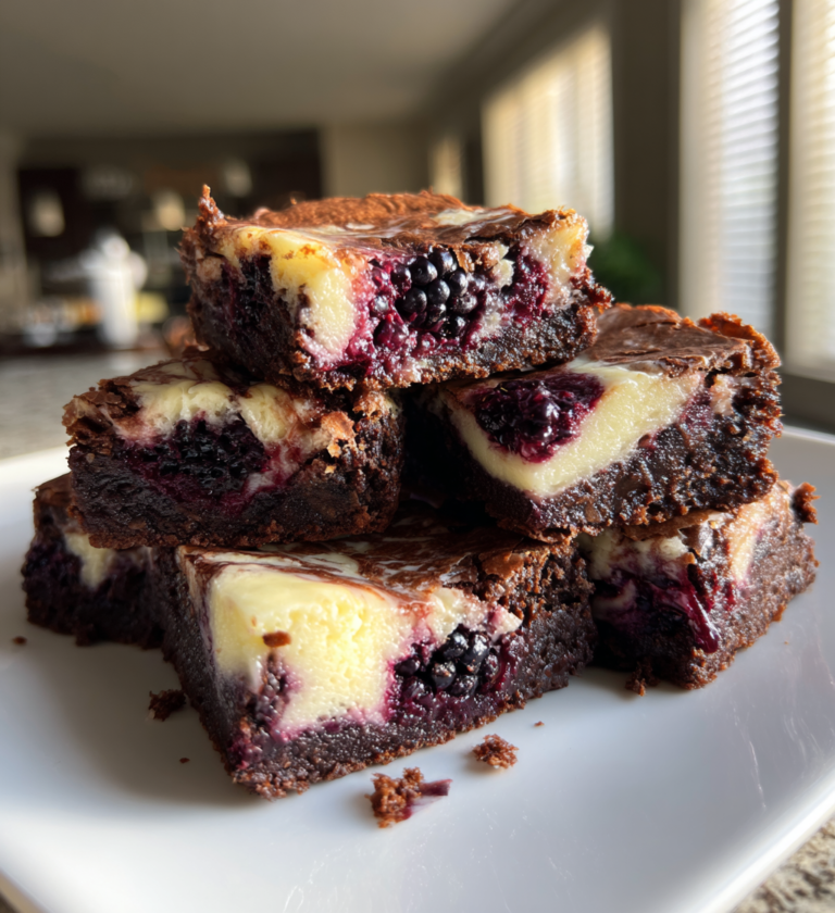 Blackberry cream cheese brownies: 1 heavenly recipe