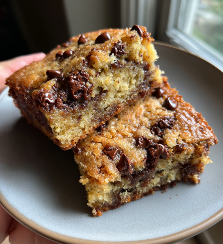 Chocolate chip banana bars: 1 bowl for ultimate joy