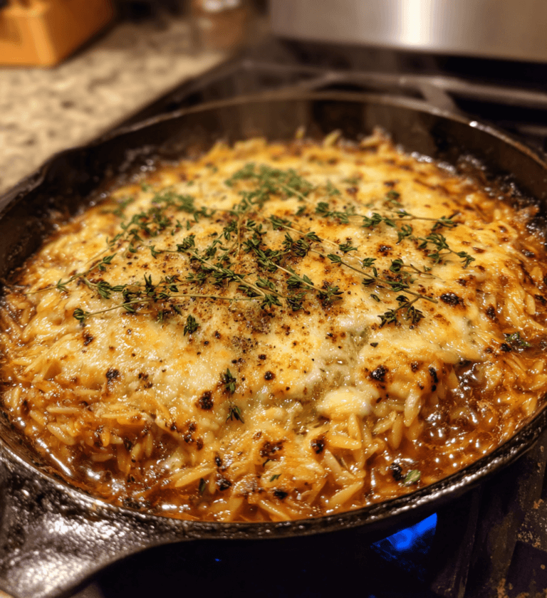 French Onion Chicken Orzo Casserole 1 Pan Perfection