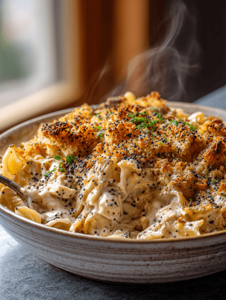Poppy seed chicken casserole with pasta: 1 perfect meal