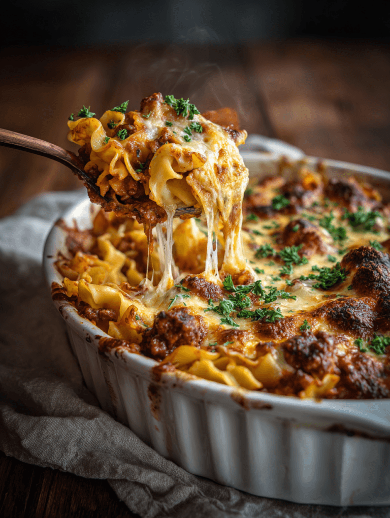 Creamy sour cream beef noodle casserole: 1 easy recipe
