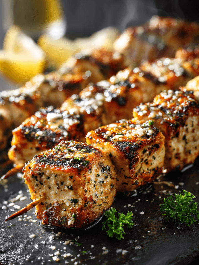 Grilled Ranch Garlic Parmesan Chicken Skewers: #1 Best