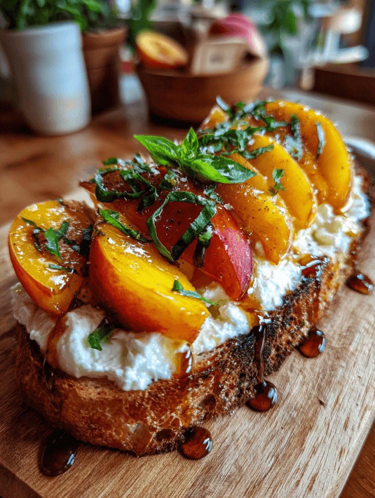 Best Peach Bruschetta With Whipped Ricotta 10 Min Bliss