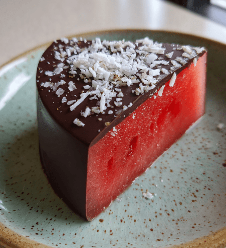 Chocolate covered watermelon: 3-ingredient sweet bliss