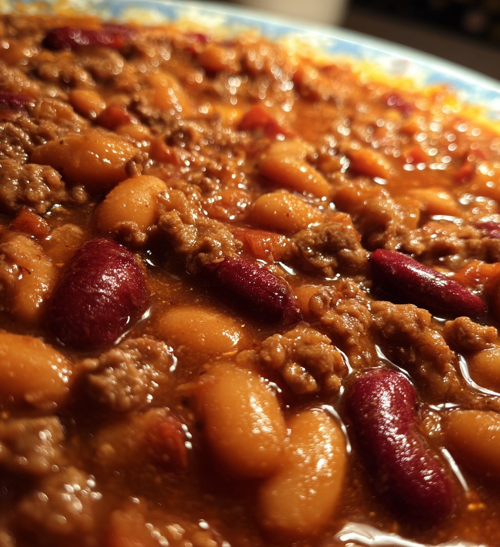 Hearty Baked Beans with Ground Beef and Brown Sugar