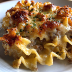 Hearty Beef Sour Cream Noodle Casserole