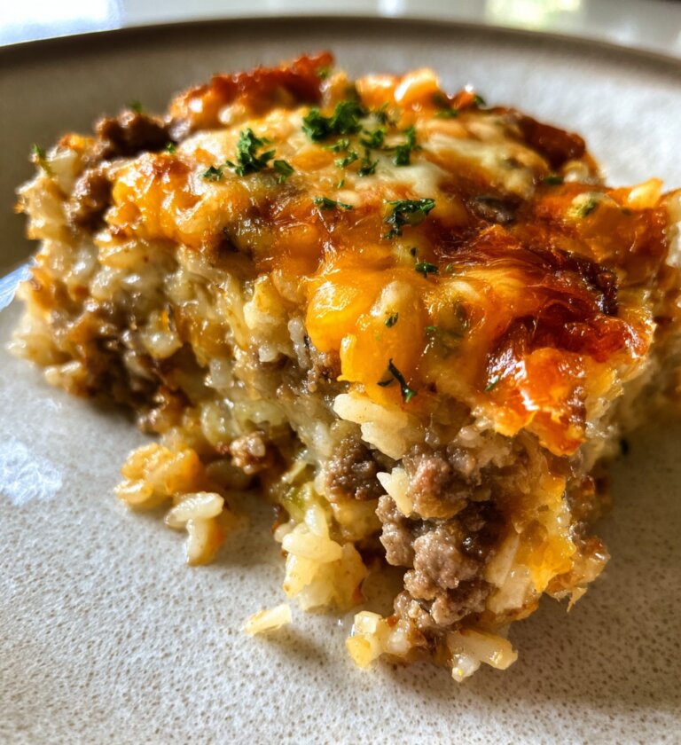 Cheesy Ground Beef and Rice Casserole – The Fervent Mama’s Comfort Classic