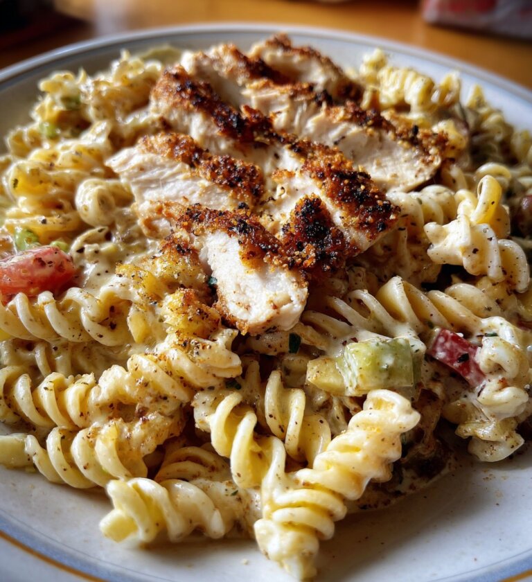 Creamy Chicken Ranch Pasta Salad (No Mayo!)