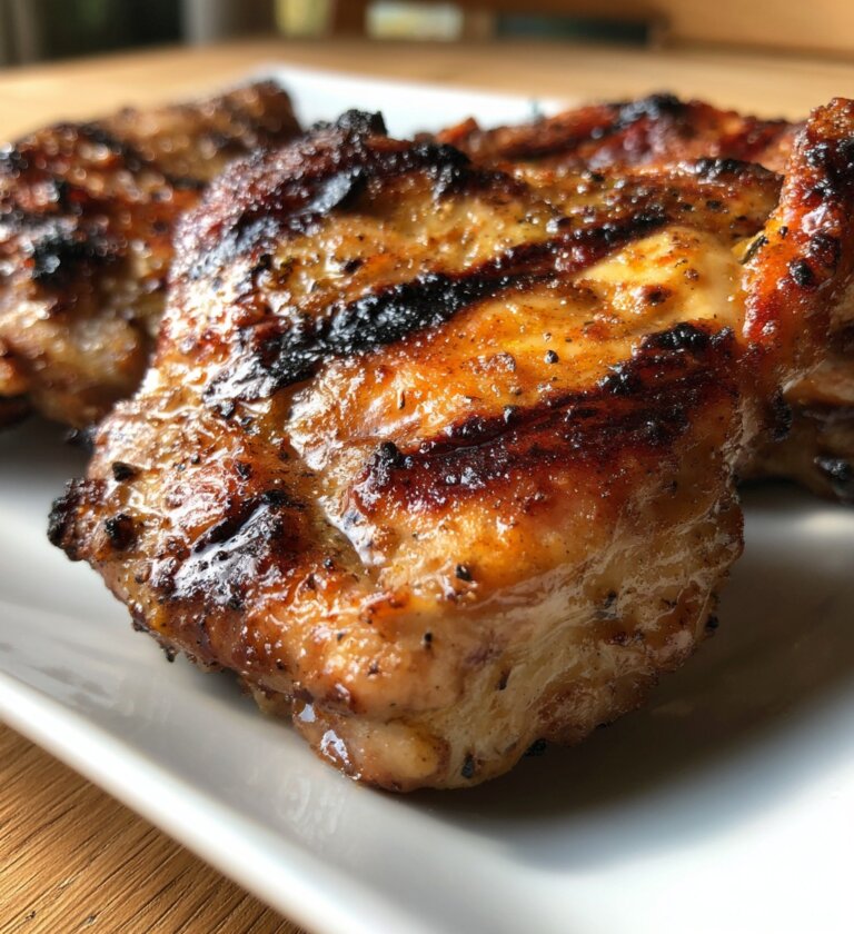 Juicy Grilled Chicken Thighs Skin-On, Bone-In Perfection