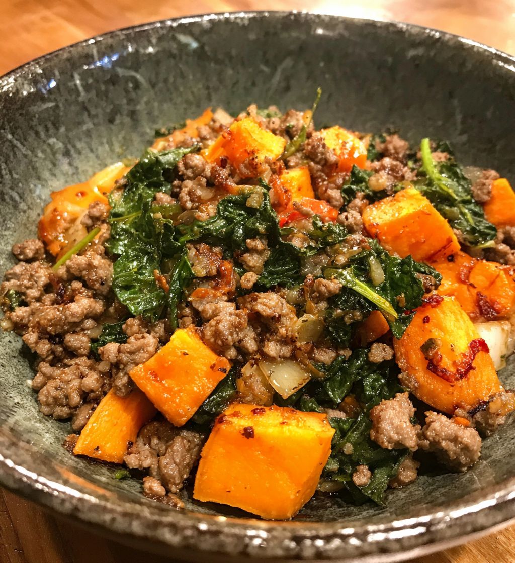 Hearty Ground Beef Bowl with Sweet Potato