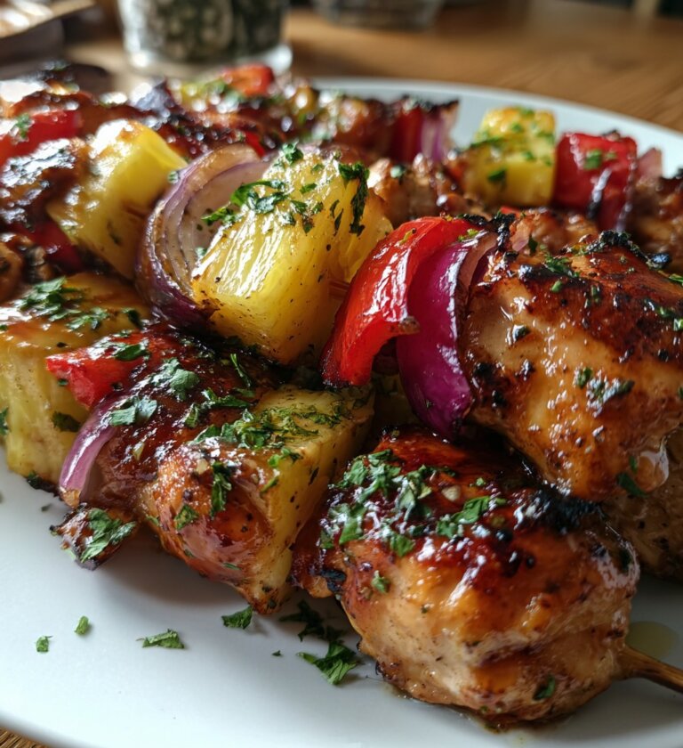Healthy Hawaiian Chicken Kabobs: A Tropical Grilled Delight