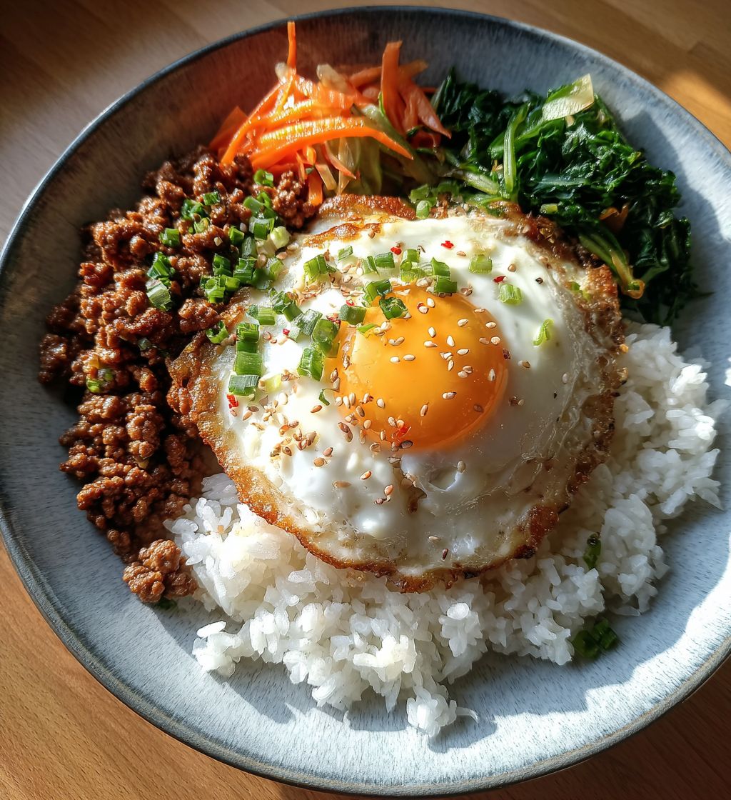 Easy Korean Ground Beef and Rice Bowls with Egg