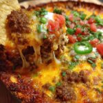 Hearty Taco Dip with Ground Beef and Sausage
