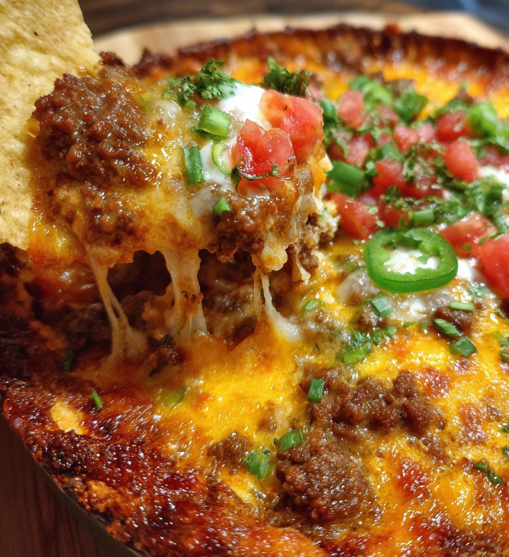 Hearty Taco Dip with Ground Beef and Sausage