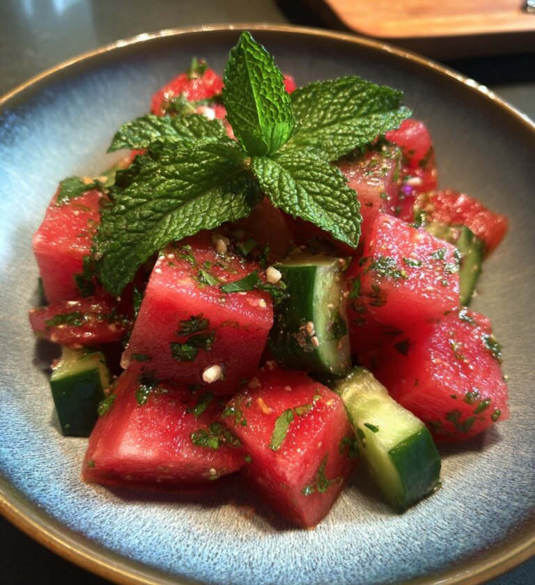 Refreshing Watermelon Cucumber Salad for Digestion